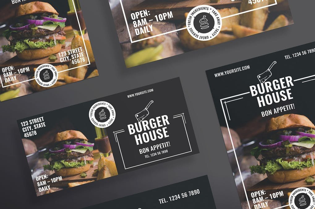 Download 14+ Free Burger Restaurant Mockup PSD Template for Branding