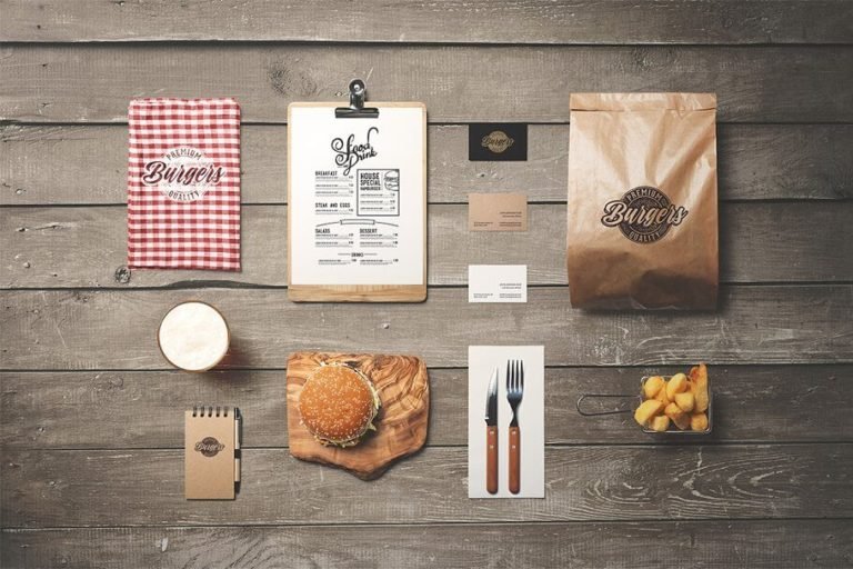 Download 14+ Free Burger Restaurant Mockup PSD Template for Branding