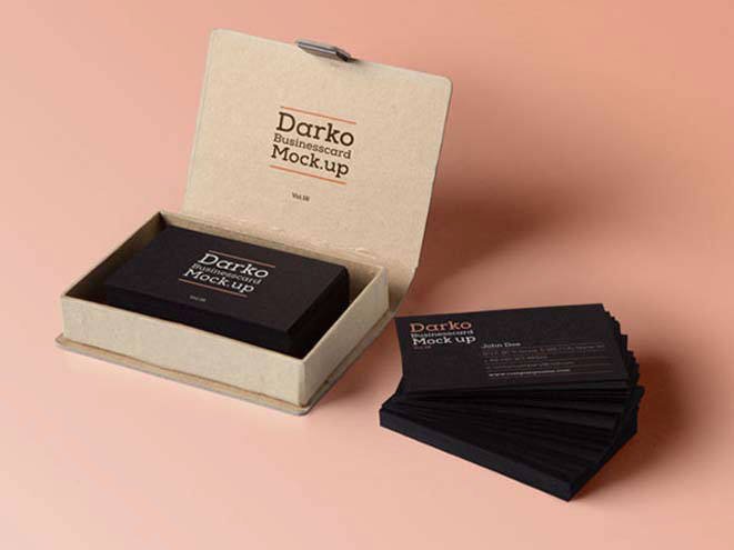 Business Card presented in Box Mockup
