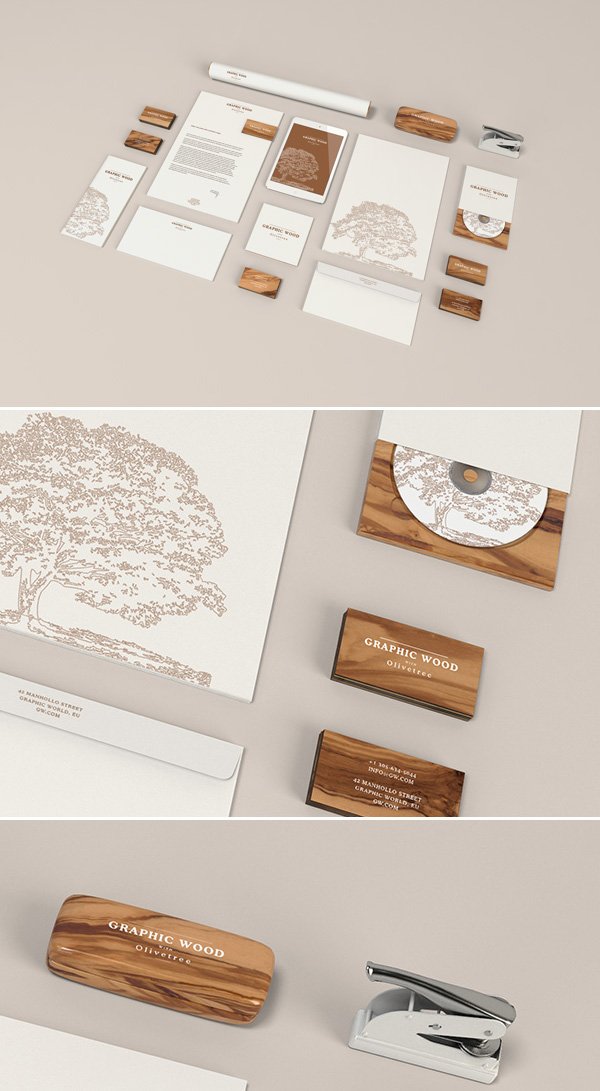 CD Cover and Identity Mockup PSD