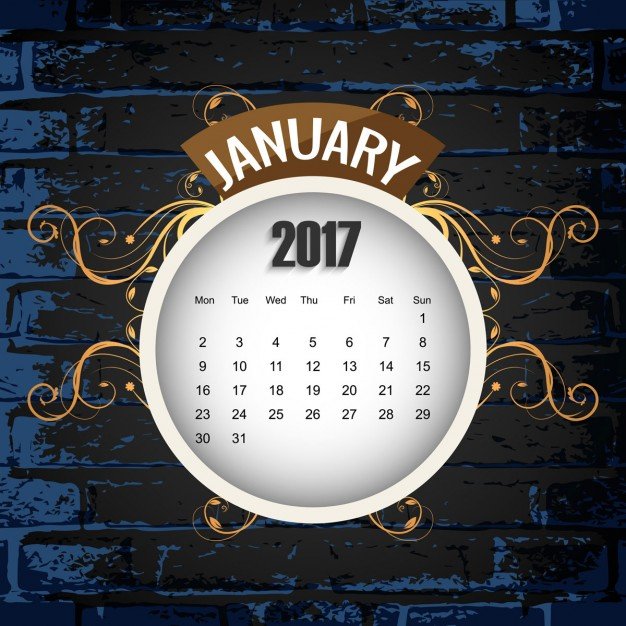 Calendar On A Brick Wall Vector