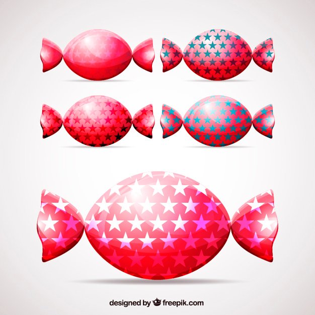 Candy With Starry wrapping paper Vector: