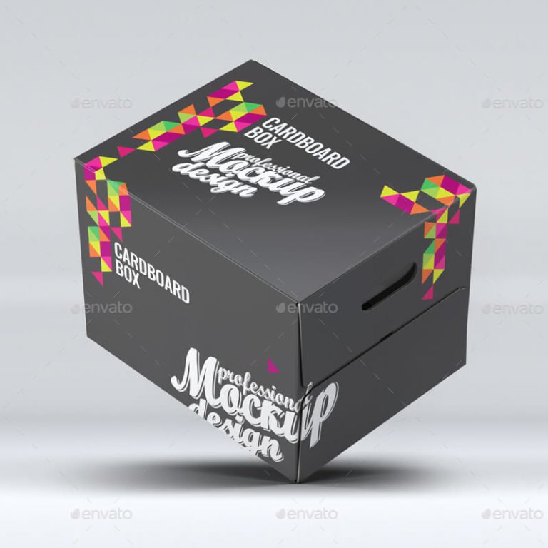 Download 22+ Cool Free CardBoard Box Mockup PSD Design Template