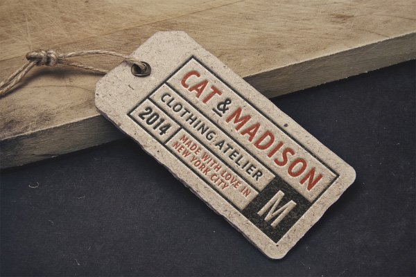 Cardboard Paper Tag With Rope On It Mockup
