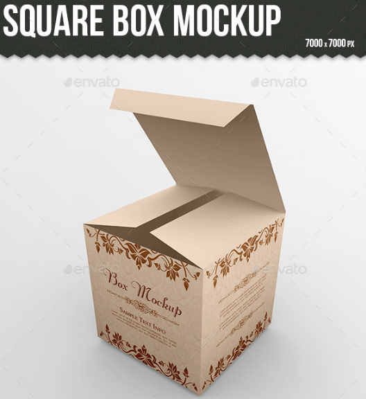 Carton Square Box Mockup PSD