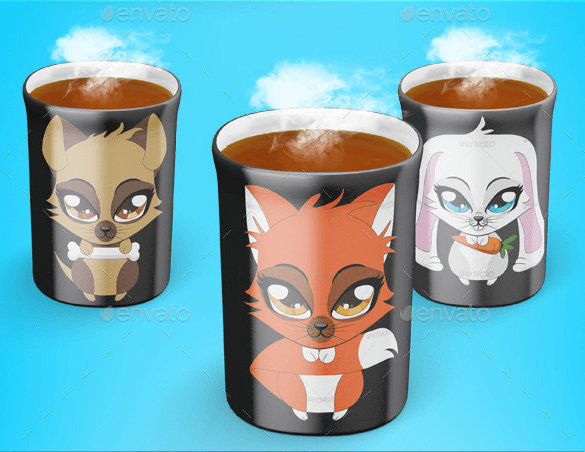 Cartoon Design Coffee Mug Mockup