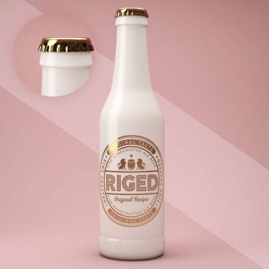 Ceramic Beer Bottle PSD Mockup.