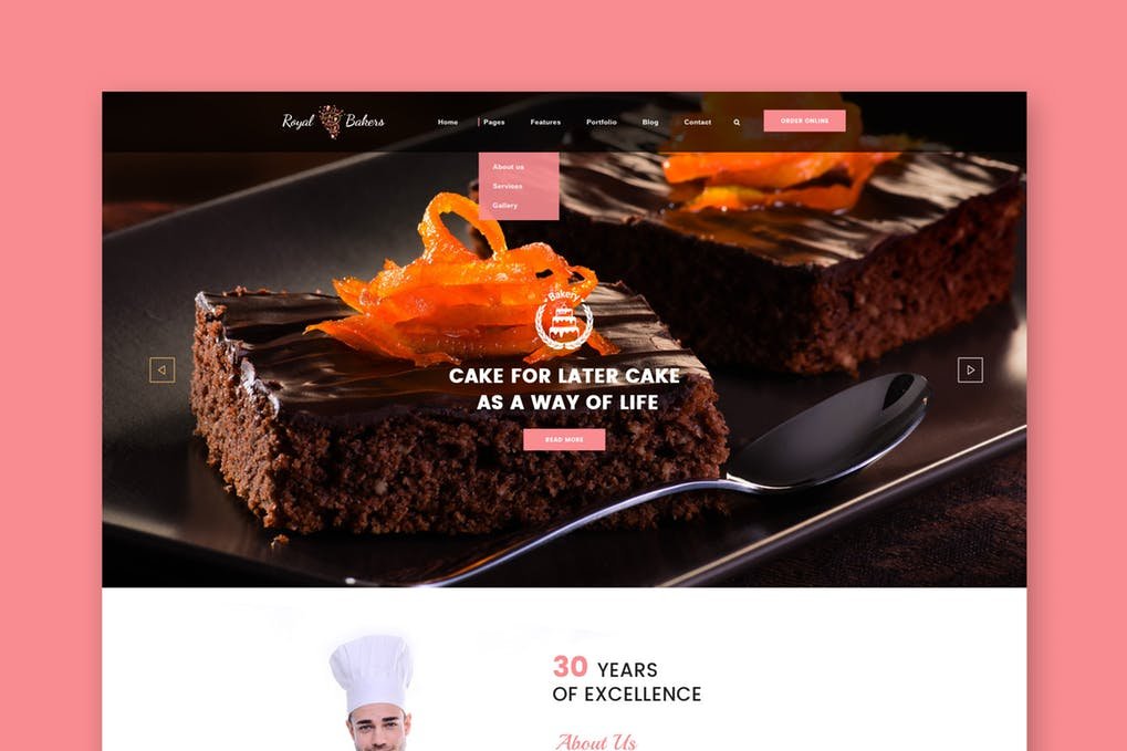 Chocolate Bakery - PSD Format Mockup