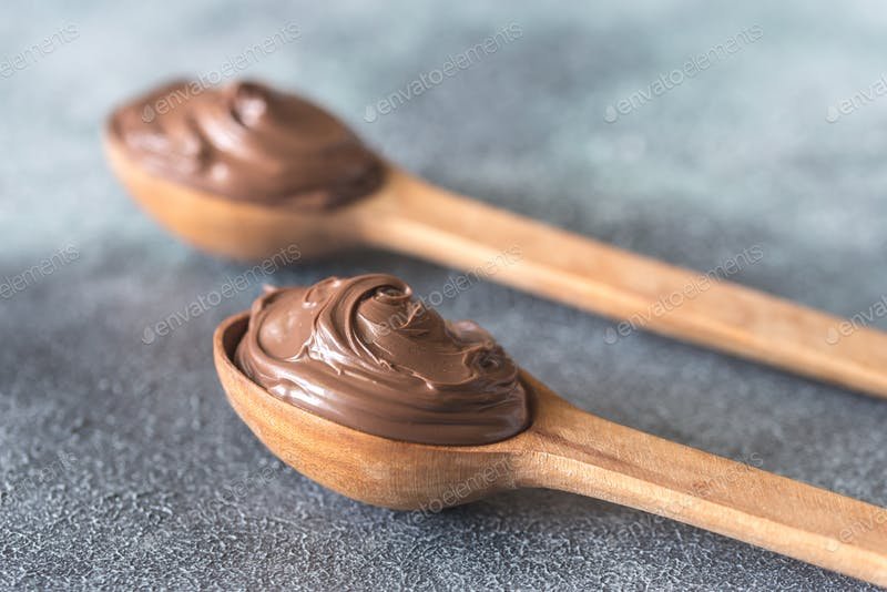Chocolate Cream On Spoon Mockup