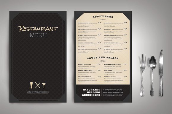 Classic Menu Card Branding PSD template