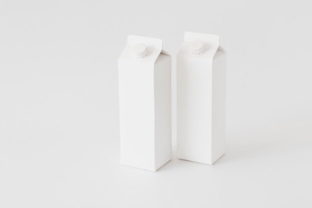 Clean White Color Two Milk Box