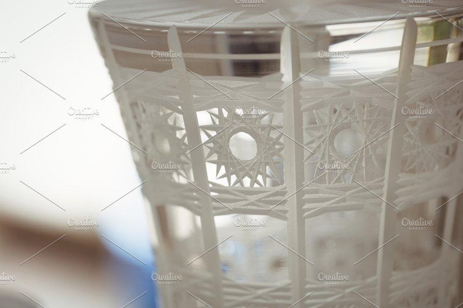 Close Up View of Glass Showpiece Design Template