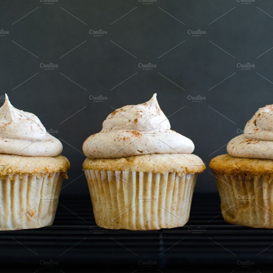 Close view of small cupcakes PSD Mockup