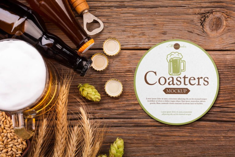 Free Round Coasters Mockup PSD Template