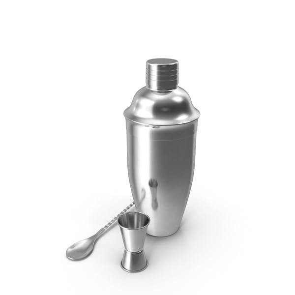 Cocktail Shaker Made Of Stainless Steel Mockup.