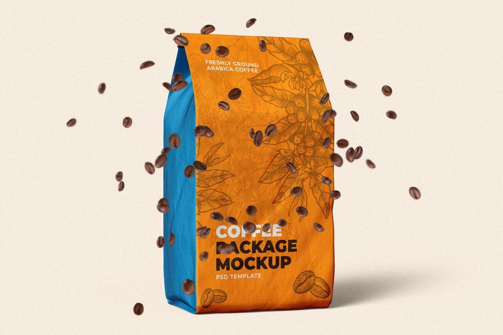 Coffee Bag Packaging Mock-Up Template