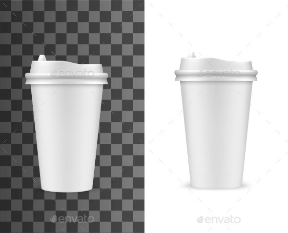 Coffee Cup Mockup, Fast Food Drink Paper Cup