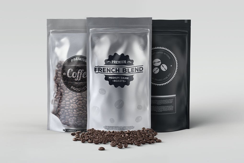 Coffee Foil Bag in 3 different desing template: