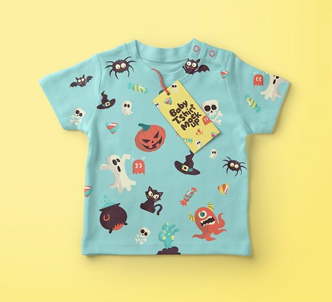 Colorful Baby T-shirt Psd Mockup template