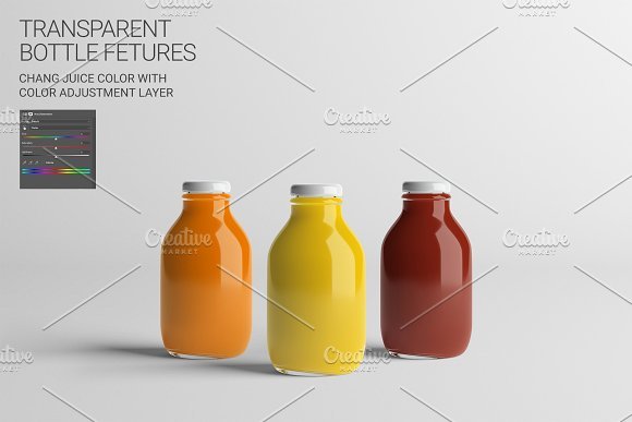 Colorful Juice Bottle PSD template
