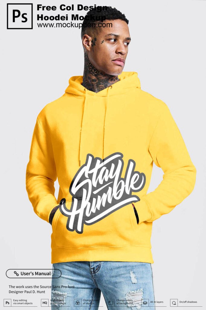 Download Free Cool Design Hoodie Mockup PSD Template - Mockup Den