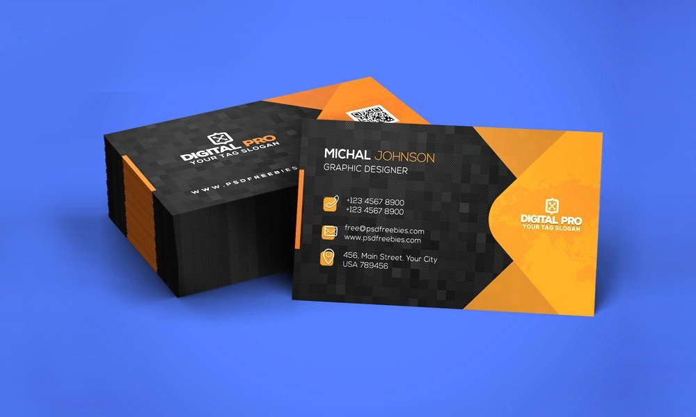 Corporate Stacked Business Card Template PSD