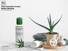 Free Cosmetic Cream Bottle Mockup PSD Template