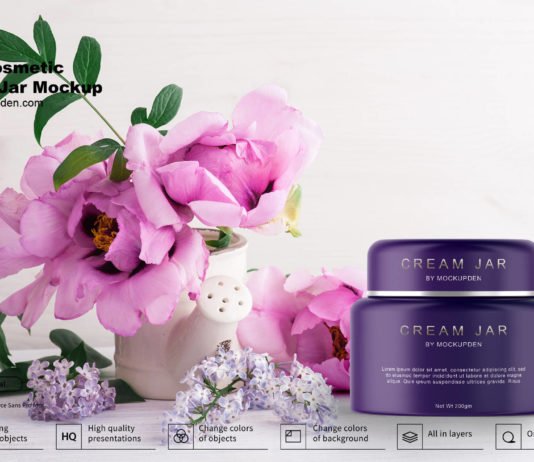 Free Cosmetic Cream Jar Mockup PSD Template