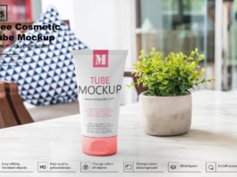 Free Cosmetic Tube Mockup PSD Template