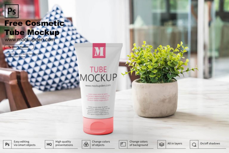 Free Cosmetic Tube Mockup Vol 2 PSD Template