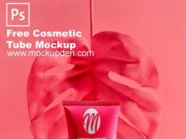 Free Cosmetic Tube Mockup PSD Template