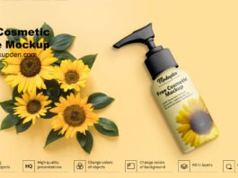 Free Cosmetic Bottle Mockup PSD Template