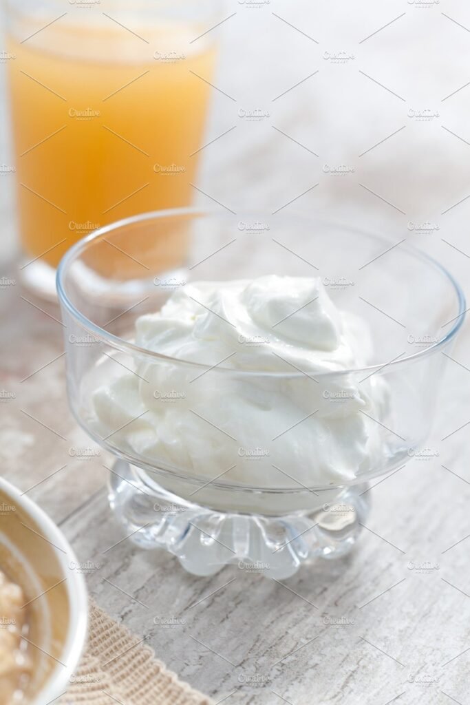 Cream In A Transparent Glass Mockup