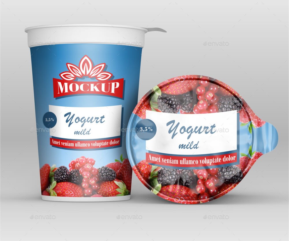 Cream Yogurt Container Mockup
