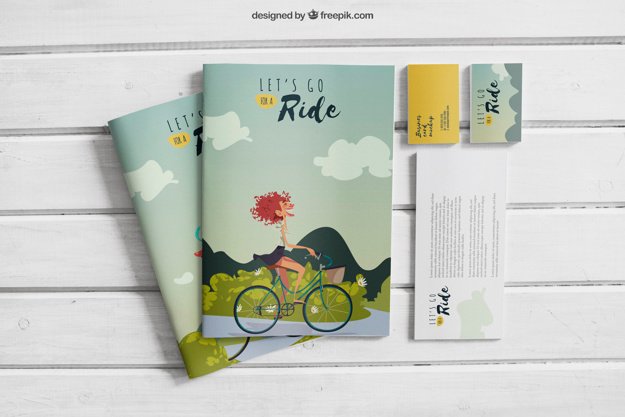 Creative Cards With Book Mockup