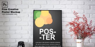 Free Creative Poster Mockup PSD Template