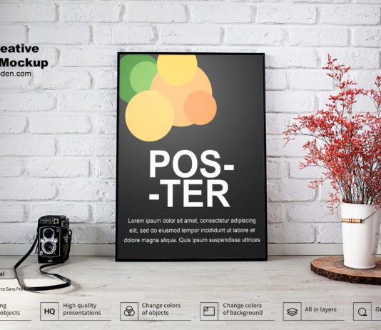 Free Creative Poster Mockup PSD Template