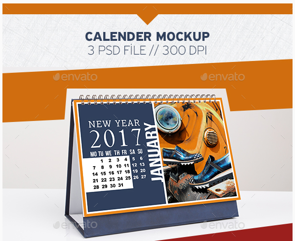 Creative Print Table Calendar Mockup