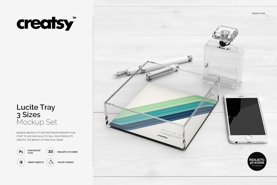 Creatsy Glass Tray PSD File Mockup