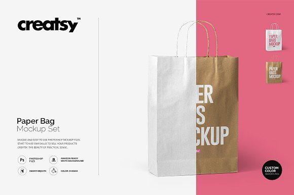 Creatsy Paper Packing Bag Mockup