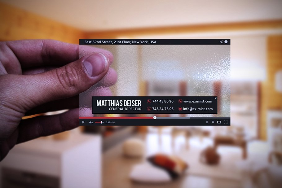 Croped Hand With Transparent YouTube Business Card On Hand