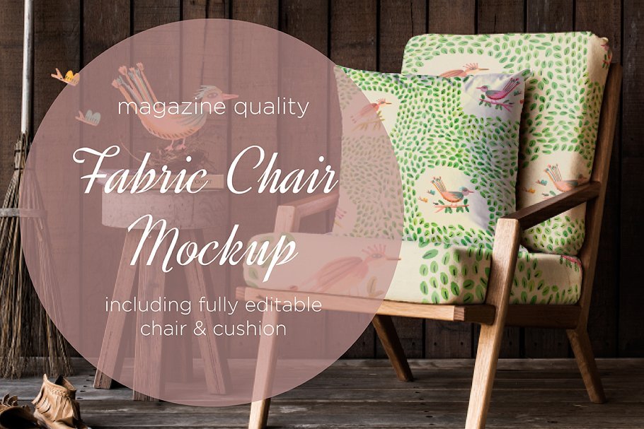 Cushion mockup with chair