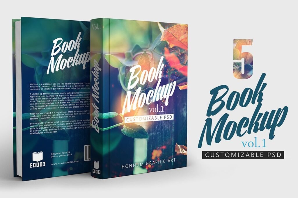 Customizable Book Mockup. 