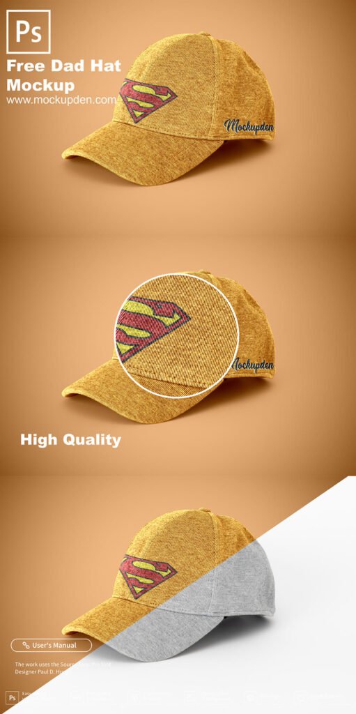 Download Free Hat Mockup PSD Template - Mockup Den