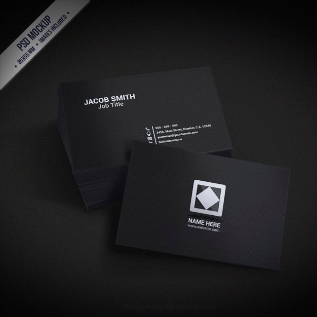 Dark Black Color Name card mockup