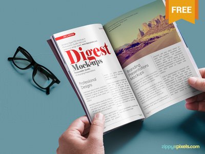 Designing Magazine Mockup Free PSD