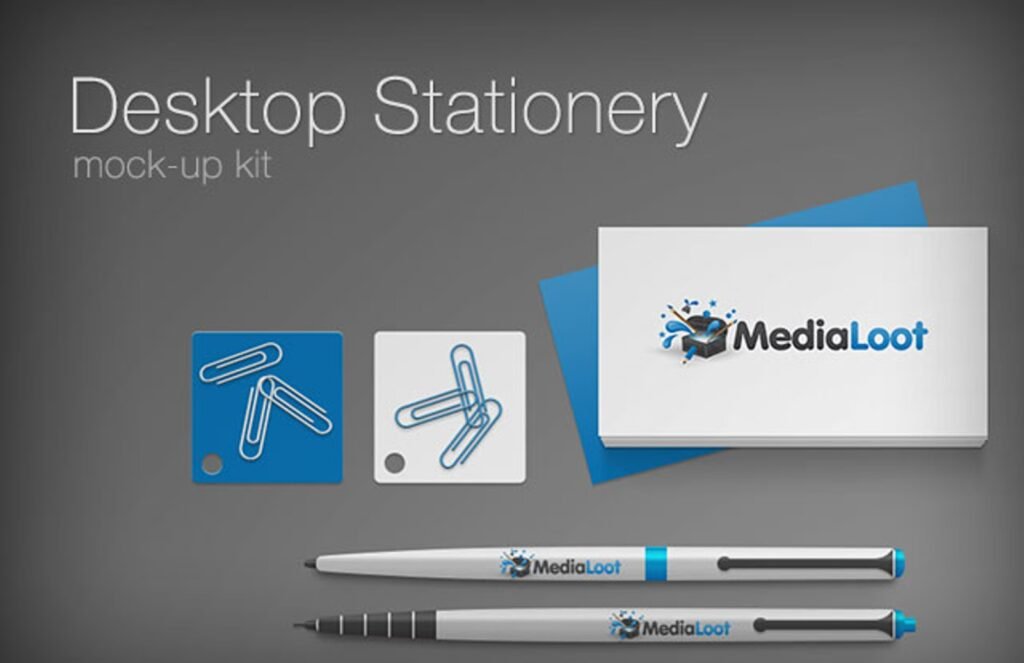 Desktop Stationery Pen Mockup