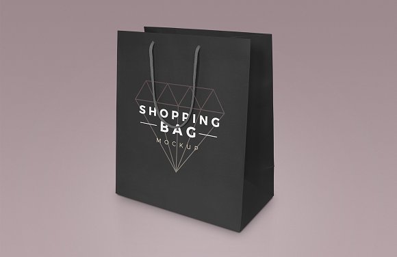 Diamond Print Shopping Bag PSD Design
