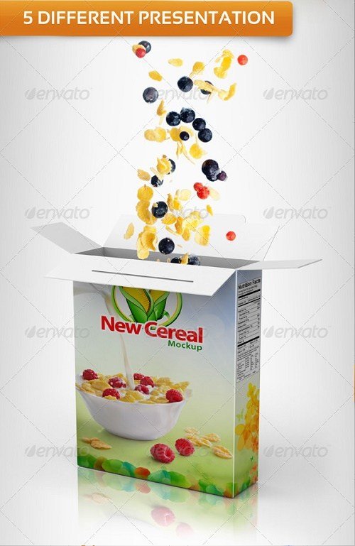 22+ Best Free Cereal Box Mockup PSD Template for Packaging