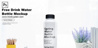 Free Drink Water Bottle Mockup PSD Template